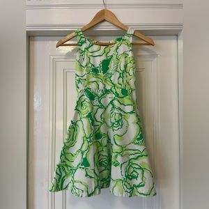 Lilly Pulitzer green and white sleeveless dress with bow detailing
